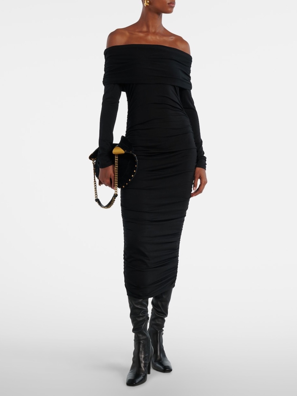Veronica Beard Tinette ruched off-shoulder midi dress